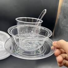 【专拍】一次性碗盘水晶餐具套装四件套碗筷碟杯子勺航空硬质塑料