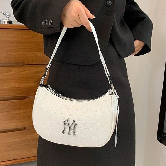 Korean Mlb Underarm Bag 2025 New Handbag Ny Printed Letters Fashionable Versatile Trendy Shoulder Crossbody Bag