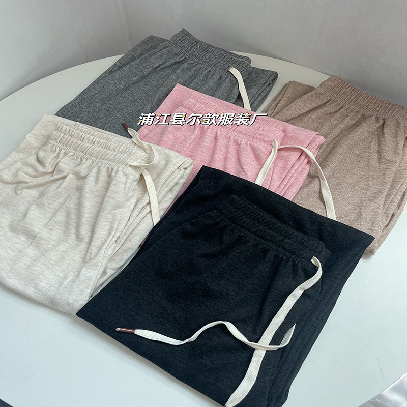 2024 nuevos pantalones de piernas de antílope de invierno de otoño suave glutinoso molido cintura alta delgada calzado casual recto image 4
