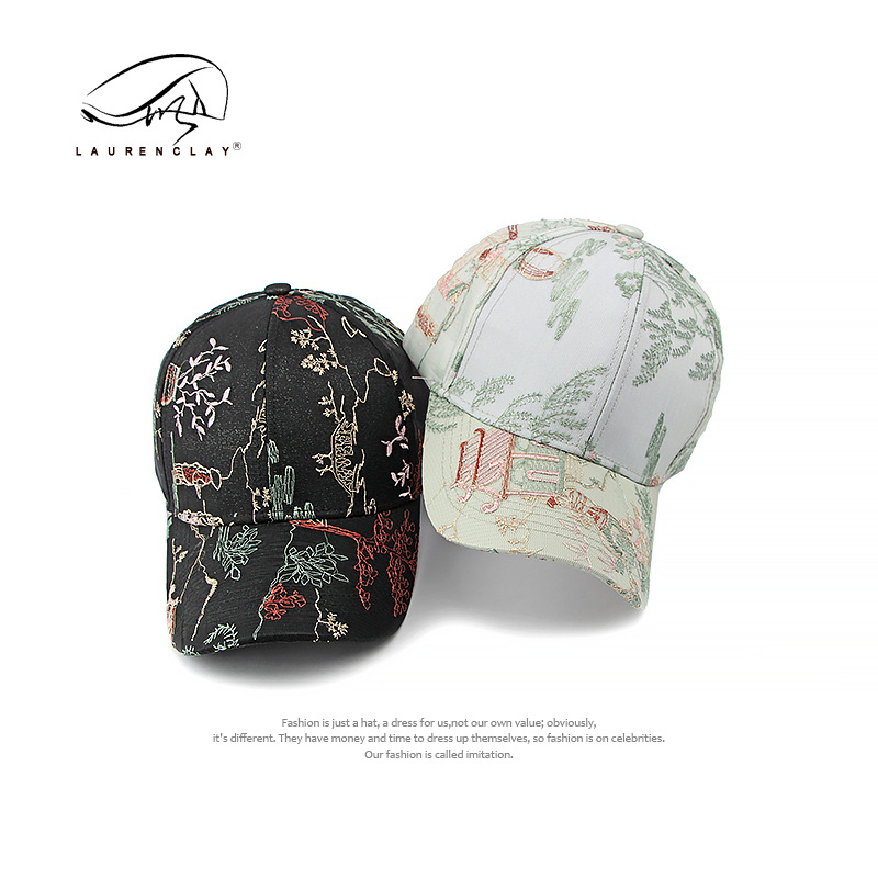 Sombrero de verano de malla de aire china transpirable estilo Han bordado sombrero de béisbol duro viaje de compras sombrero de lengua de pato