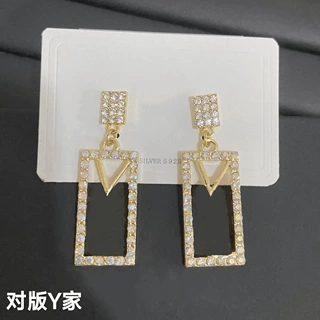 欧美时尚流行Y家彩钻耳环ins女网红流行热销字母耳坠精致港风耳饰