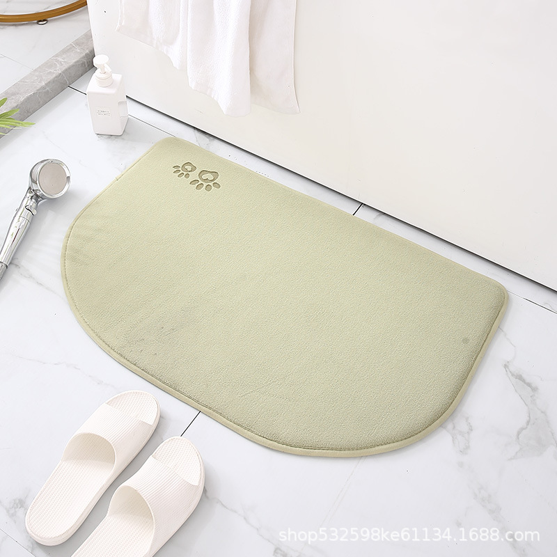 Alfombra de puerta semicírculo transfronterizo máquina lavable baño absorbente de secado rápido alfombra de esponja de memoria baño alfombra de piso de rebote lento