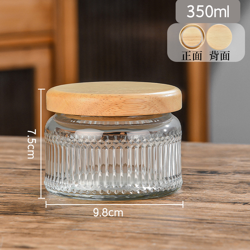 Taza de vidrio sellada Retro Begonia Pattern Glass Jar Household Snack Nut Storage Jar Size Combination