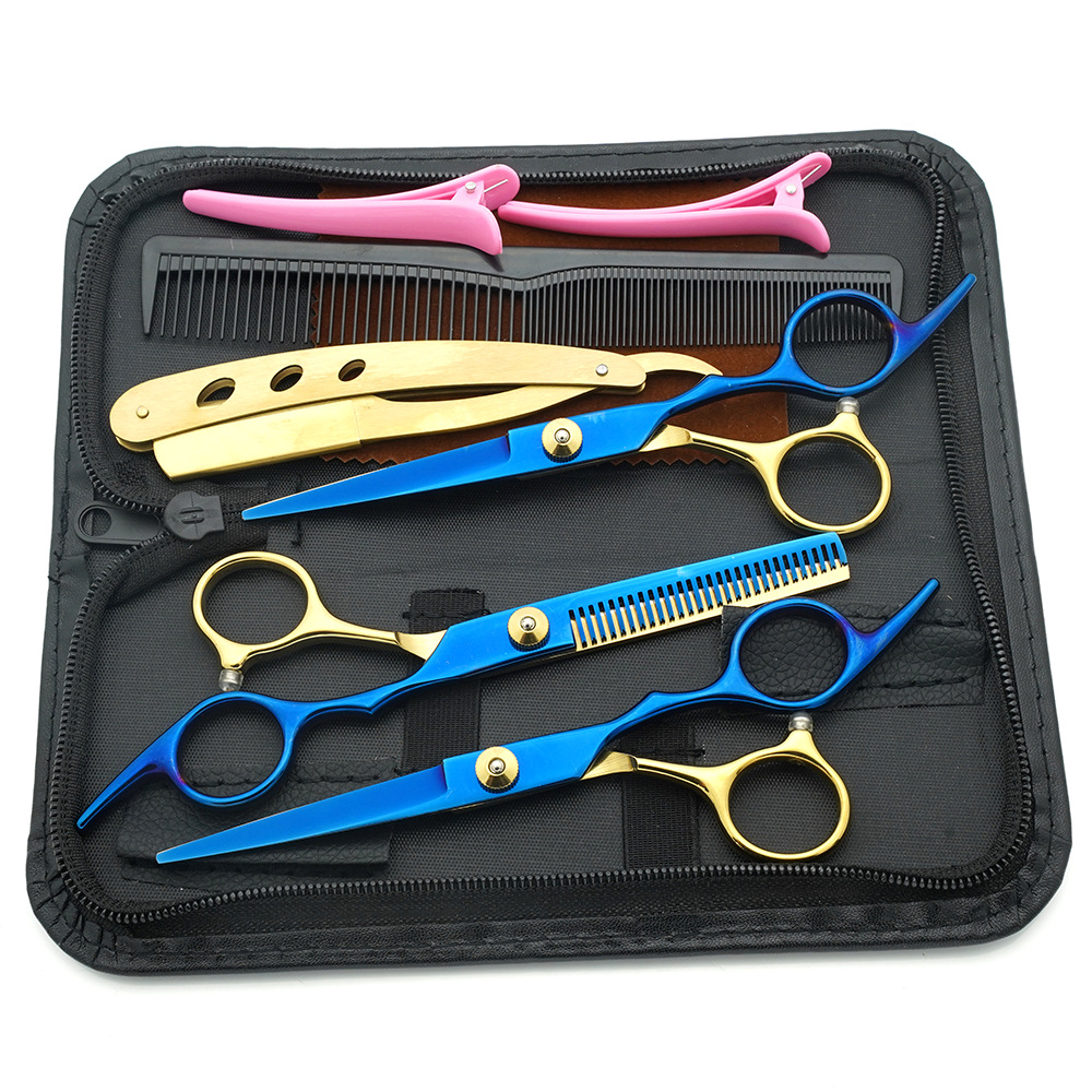 Estilista profesional, tijeras de corte de pelo, corte de pelo, corte de pelo, corte de pelo, corte de dientes fino, juego de corte de belleza con flequillo especial para peluquero