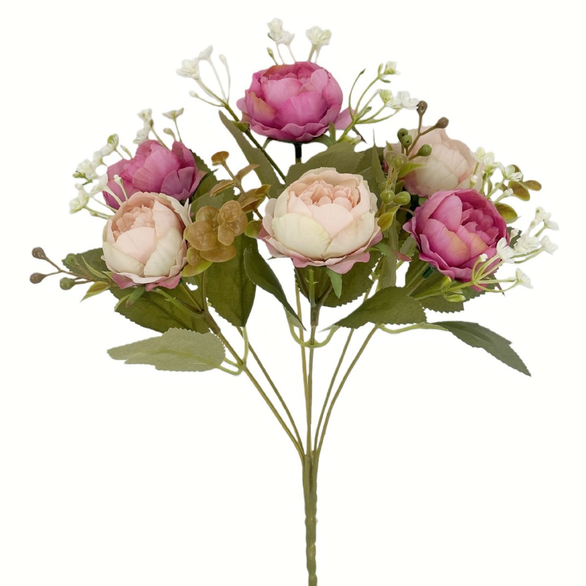 Flor al por mayor imitación de 6 peonía de otoño pequeña peonía artículos de boda decoración para el hogar flores falsas flores hechas a mano flores peonía