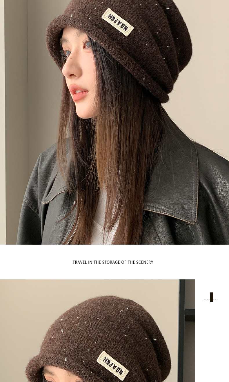 Koreanische Version Herbst/Winter 2025: Lässige Beanie für Damen mit großem Kopfumfang, figurformend, vielseitig und warm._voghion.com