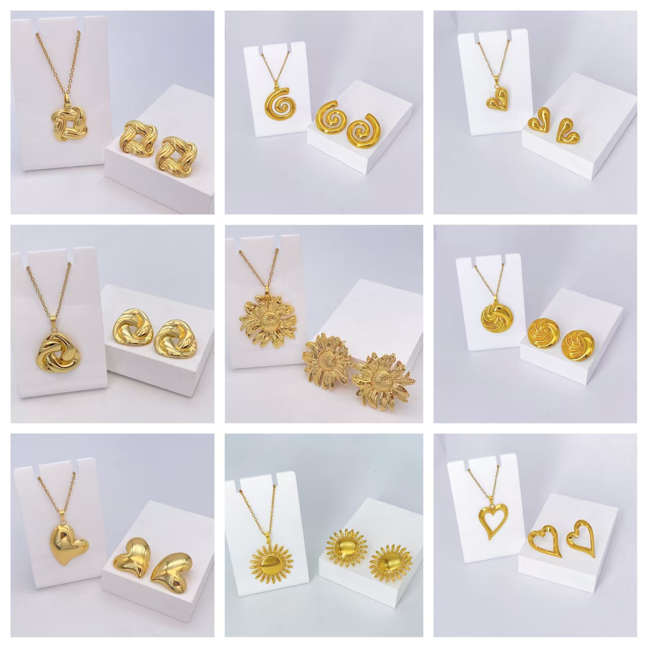 Cross-Border Popular Necklace Earrings Jewelry Set for Women 2025 New Titanium Steel Earrings Jewelry Set Wholesale for Women