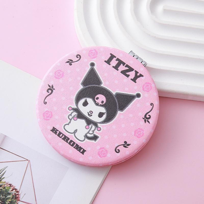 Lindo espejo pequeño Sanrio Kulomi espejo de maquillaje portátil de alto valor espejo de maquillaje portátil dormitorio de estudiantes espejo de maquillaje plegable