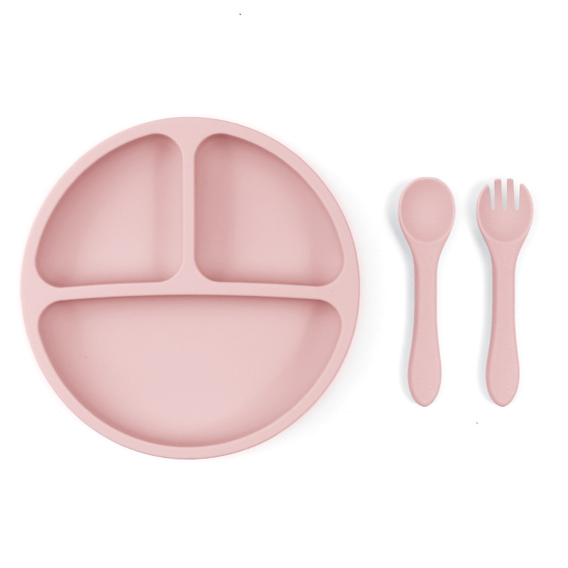 En stock al por mayor plato de cena para niños cuatro taza de succión reforzada cuenco para niños tazón de suplemento de alimentos para bebés plato de cena de silicona vajilla para niños