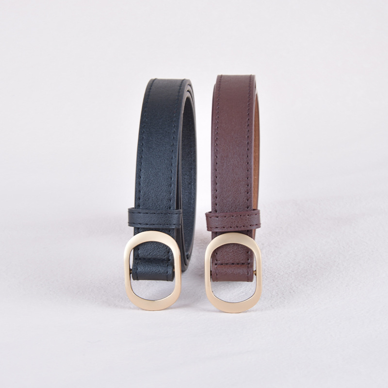 Cinturón vintage de mujer con hebilla dorada accesorio cuero pu_voghion.com