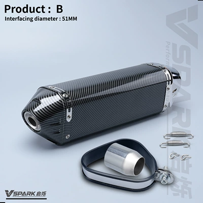 Motorcycle exhaust pipe | R3 Zx4R Silencer R77 - 12-jc-triangle-style-imitation-carbon-style