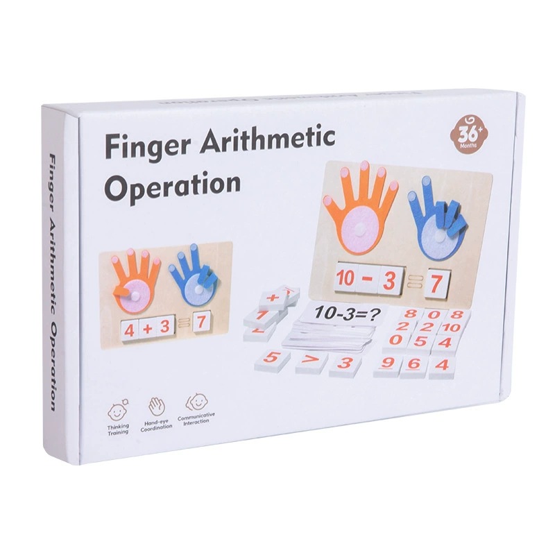 CPC madera Monty enseñanza temprana dedos números ayuda de enseñanza para niños matemáticas adición y sustracción juguetes de rompecabezas palma
