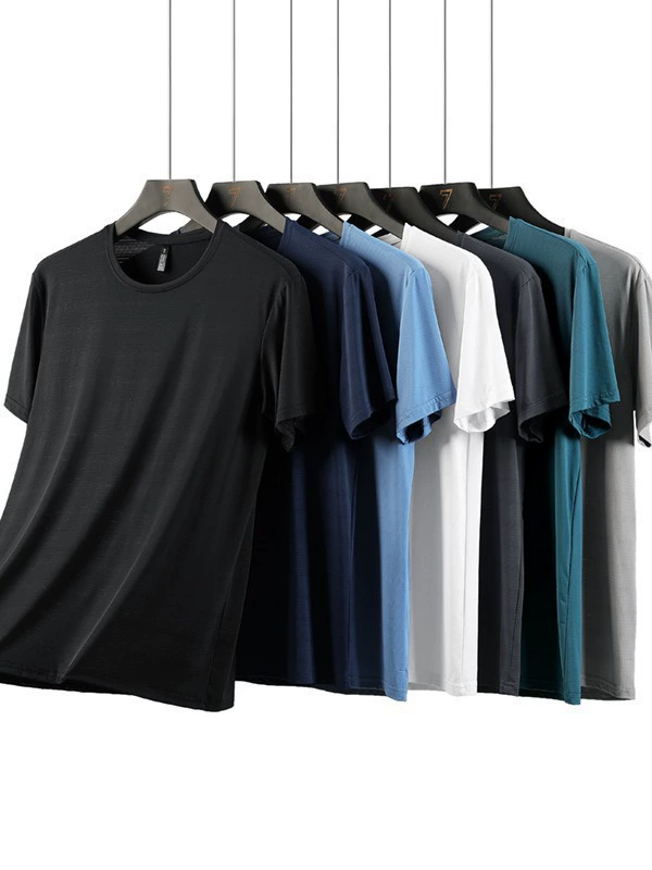 Спортивная одежда на открытом воздухе из ледяного шелка, быстросохнущая одежда для мужчин и женщин, футболки с короткими рукавами, большие размеры, быстросохнущие летние ультратонкие топы для бега и фитнеса