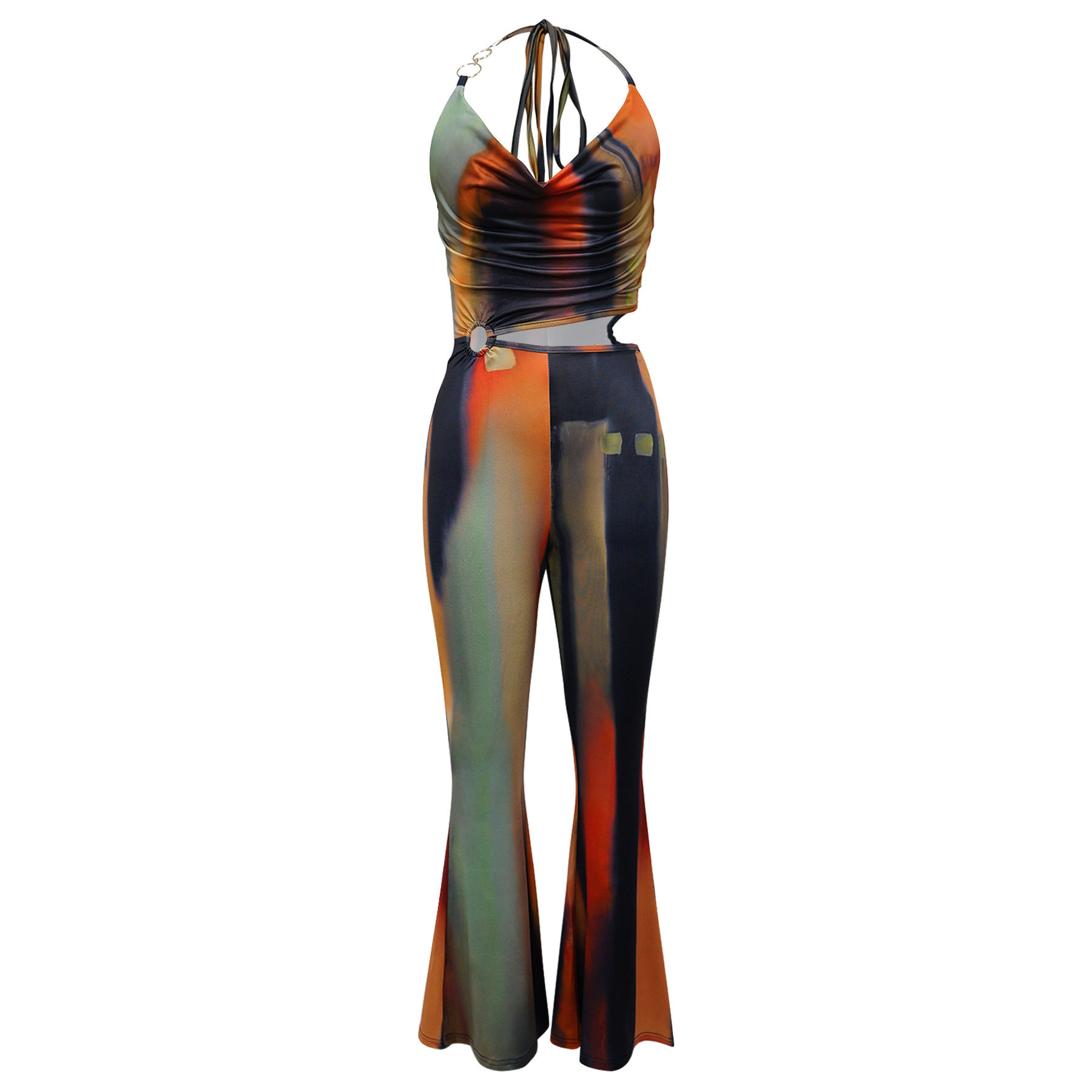 Damen Jumpsuit Mit Neckholder Und Taillengürtel Für Elegante Looks_voghion.com