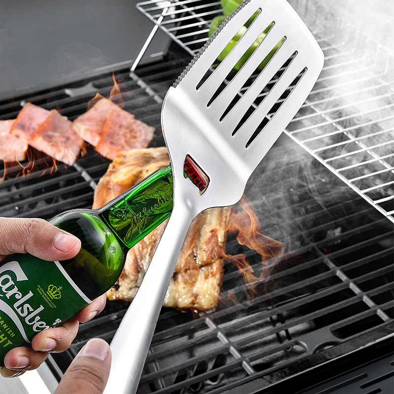 長柄16インチ家庭用携帯しやすいステンレスbbqバーベキュー道具5点セット|undefined