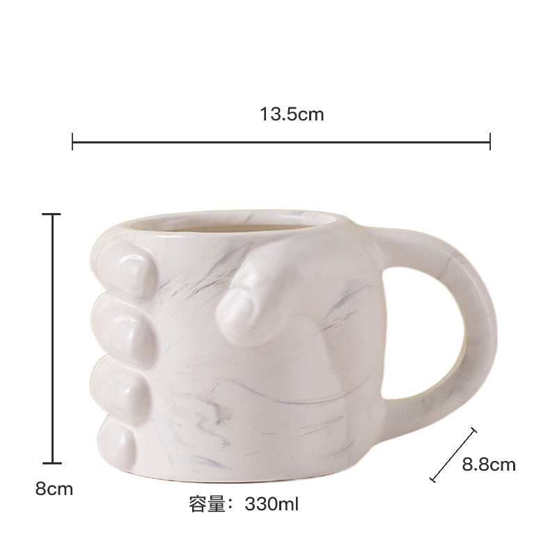 Taza de cerámica creativa de estilo INS taza de desayuno lindo pellizco diseño creativo de nicho regalo de vacaciones nuevo