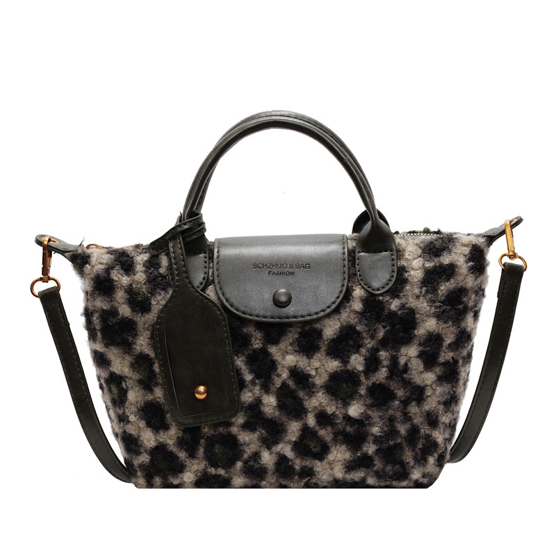 Bolso de mano con estampado de leopardo de moda retro de comercio exterior para mujer otoño e invierno nuevo diseño de nicho bolso de mensajero de gran capacidad bolso de hombro