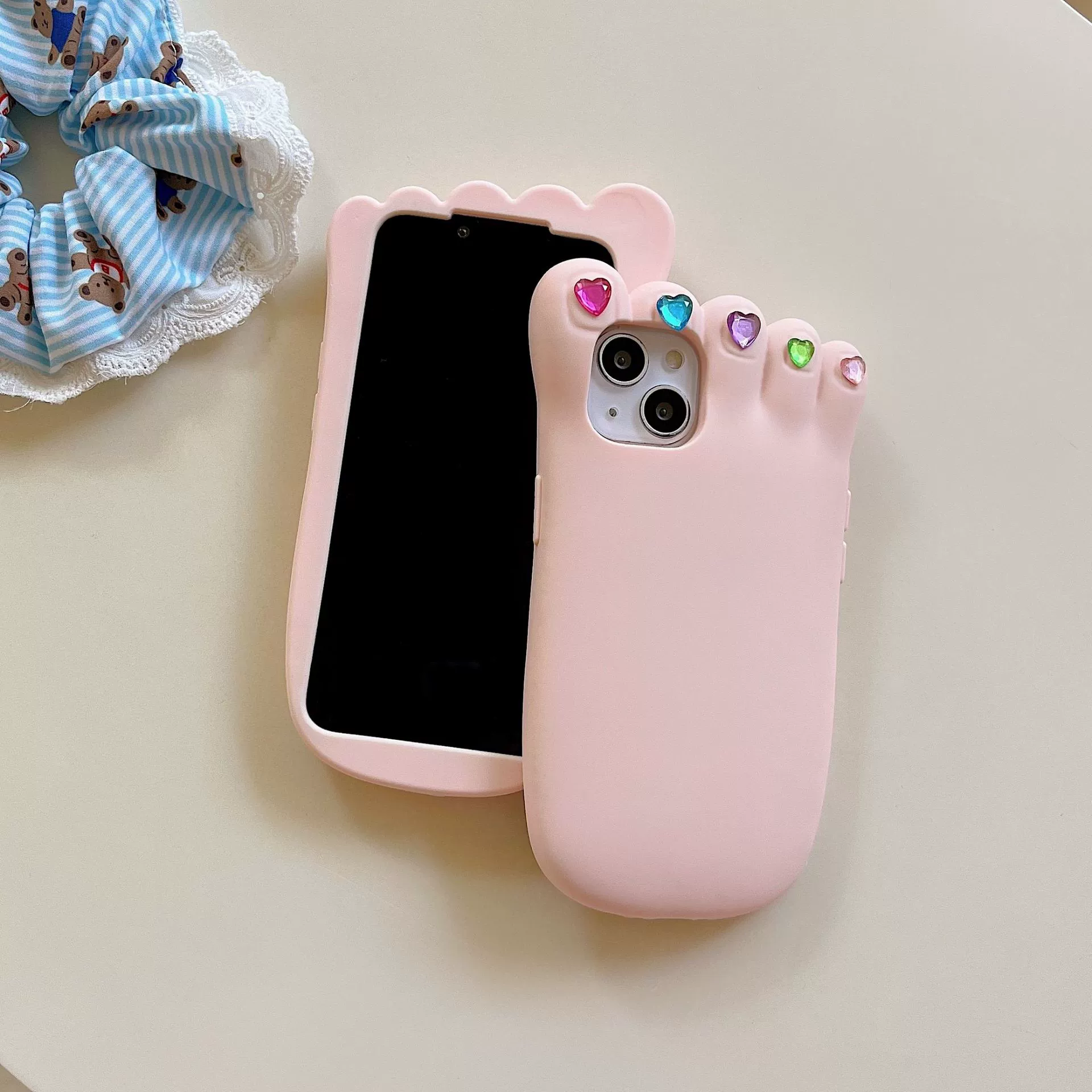Чехол для телефона (Apple iPhone 11–15) силиконовый защитный чехол с дизайном ногтей на большом пальце, мягкая матовая поверхность