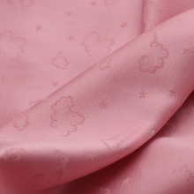 韩国进口樱粉色星云提花仿真丝缎童装少女旗袍娃衣洛丽塔时装面料