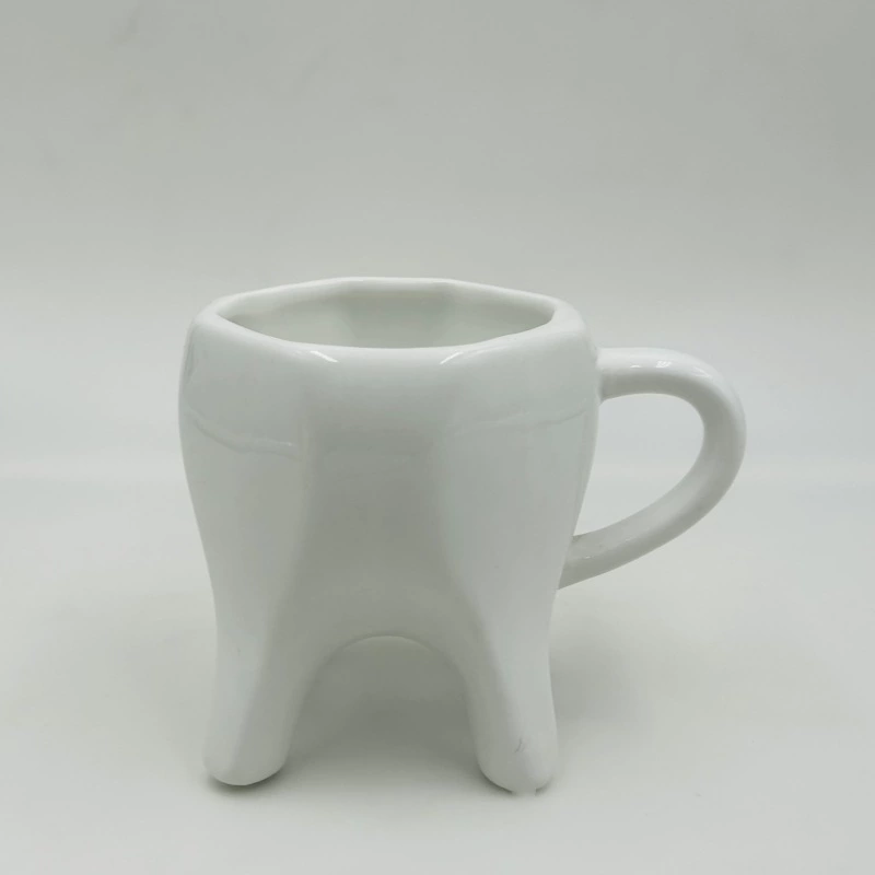 Креативная чашка для зуба с высокой ножкой, белая, 11oz, керамическая чашка для питья воды, зубная чистка, отель особая форма, домашний офис практичный