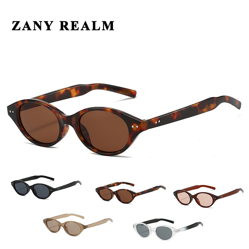 Fabricante nuevo nerd gafas de sol de montura ovalada tendencia retro anti-ultravioleta cara pequeña gafas de sol de sentido avanzado comercio exterior