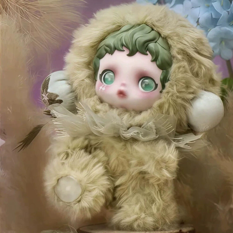POPMART SKULLPANDA Оптическое ткачество Garden Series SP Второе поколение Клей Эмаль Лицо Плюш Блад Бокс