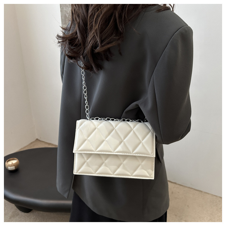 The 2024 autumn new French niche design chain small square bag, a fashionable macaron color single-shoulder crossbody bag undefined