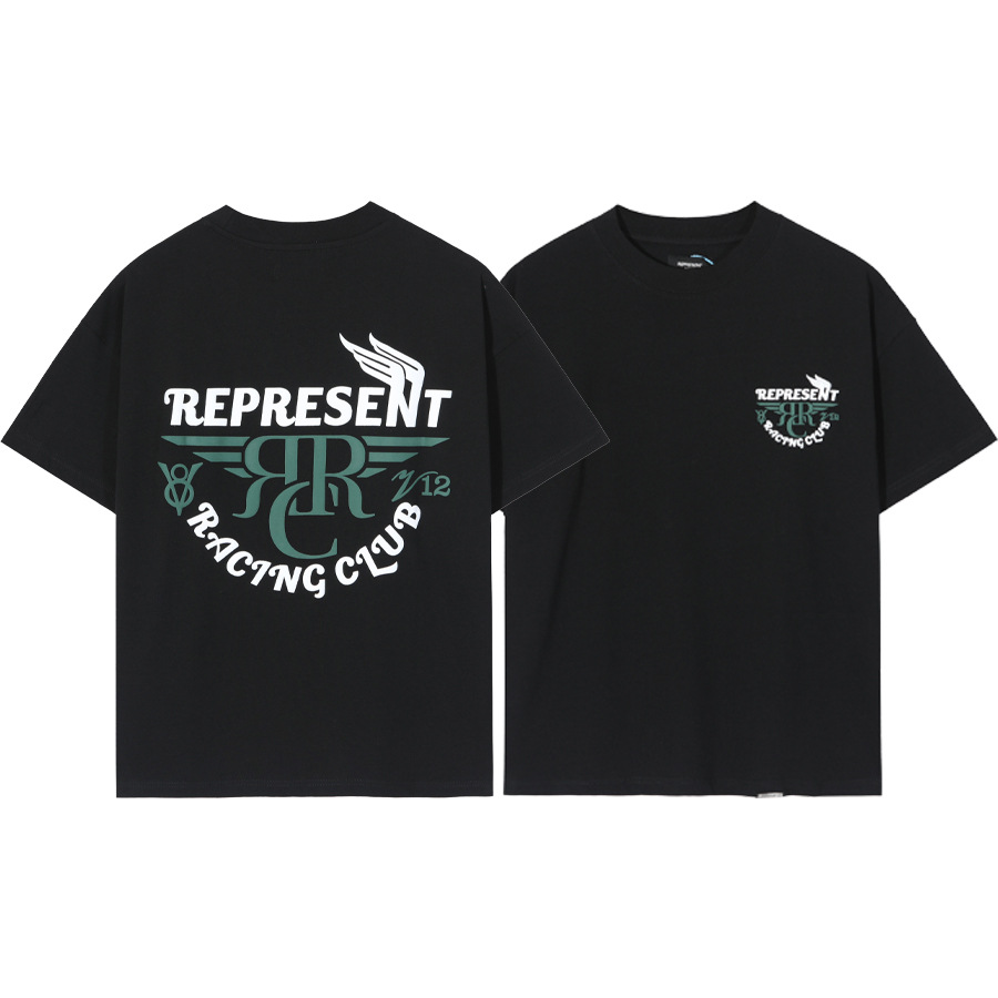 Cross-Border marca de moda REPRESENT limitada oculta tridimensional carta de espuma impresa hombres y mujeres suelta Camiseta de manga corta