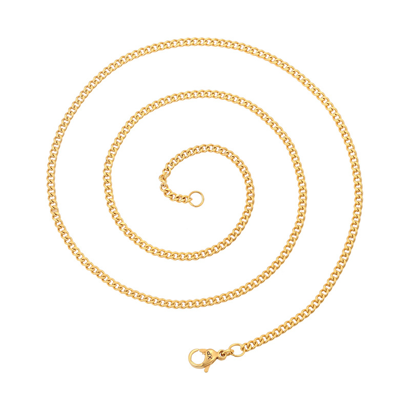 Xuping acero inoxidable 24k color langosta collar collar fácil de usar cadena ligera collar de lujo temperamento al por mayor mujeres