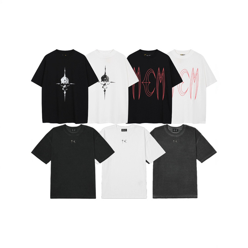 THUG CLUB TC Basic Logo LOGO Skull Print Couples Summer Loose Short-sleeved T-shirt Trendy