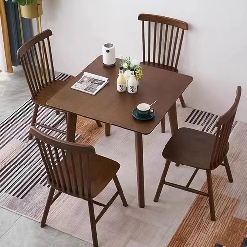 All solid wood square table small table Nordic simple modern small apartment square dining table reception and negotiation table