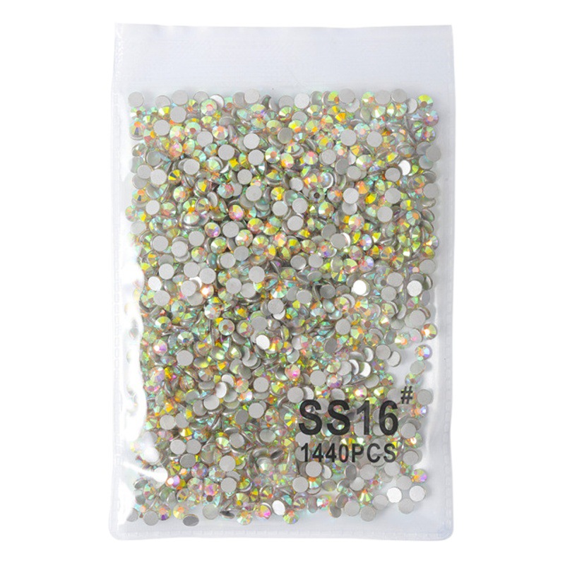 Accesorios de uñas diamante plano transparente AB diamante uñas taladro DIY decoraciones oro inferior plata inferior calidad rhinestone color mezclado diamante