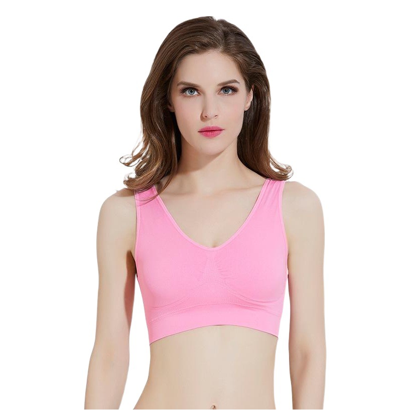 Cross-Border Sports Bra with Padded No Rims Large Size Vest Women's Double Layer Bra Underwear