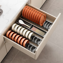 束丰厨房碗碟置物架沥水碗架碗柜抽屉内置筷勺放碗盘子收纳架分隔
