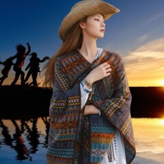 新疆西藏云南丽江旅游披肩外搭女大西北民族风斗篷草原加厚围巾