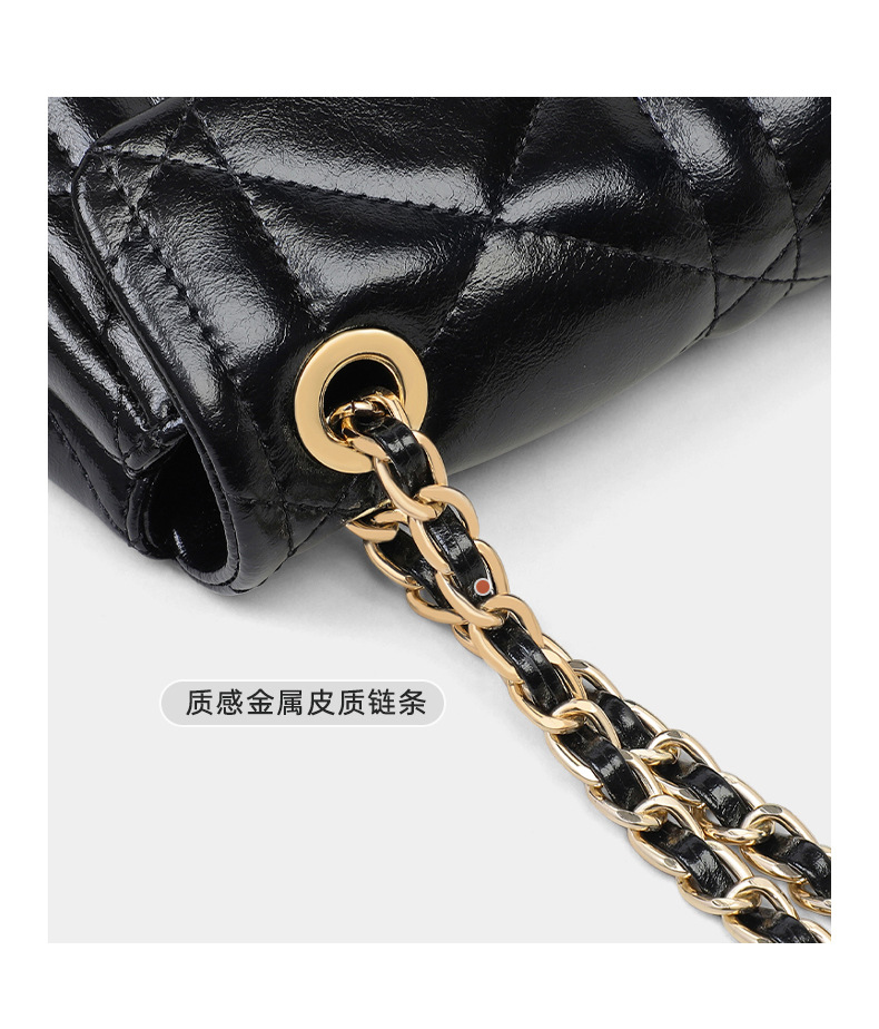 Túi đeo chéo nữ dây xích thời trang nhỏ gọn — đen, Lời bài hát: Black (Public Version) chi tiết 14