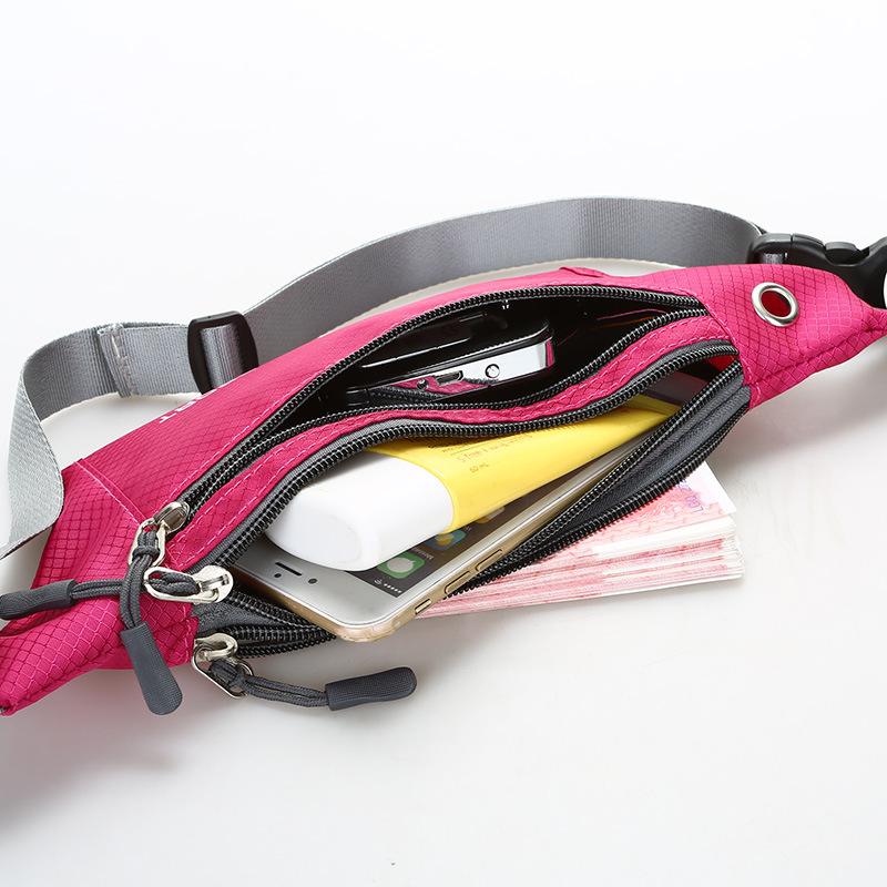 Bolsa de cintura de nylon impermeable bolsa de cintura de tela hombres y mujeres disponibles deportes corriendo bolsa delgada BOLSA DE TELÉFONO MÓVIL bolsa de ocio al aire libre al por mayor