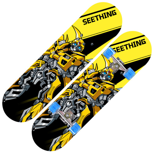 31-inch children's beginner four-wheeled double kickboard skateboard for youth boys and girls professional edition road cruise PU high gloss wheels
