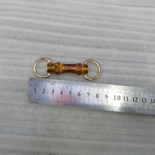 Trendy Bag 5 Bamboo Connecting Buckle Handmade Natural Bamboo Alloy Shoe Buckle Clothing Bamboo Waist Buckle