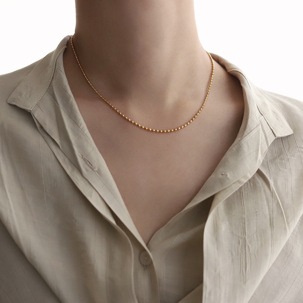 Simple Style Solid Color Titanium Steel Necklace 1 Piece