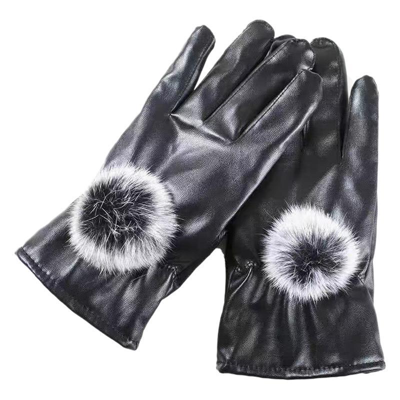 Pantalla táctil guantes de cuero guantes de invierno a prueba de frío para montar en motocicleta más vello grueso a prueba de viento, impermeable y cálido para montar en motocicleta de invierno