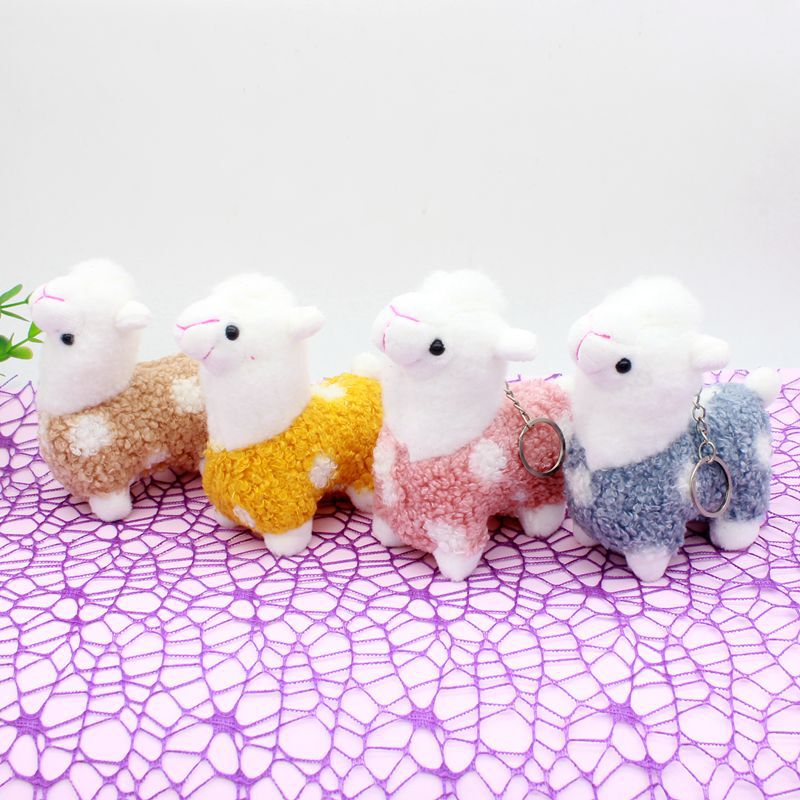 New plush toy alpaca lamb doll car key chain bag small accessories doll machine doll small pendant