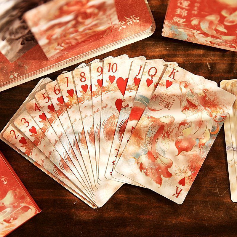 Poker Cards, Ancient Chinese Style, Good Luck, Koi Poker Cards, Chinese Style Home Games, Entertainment, Egg-Breaking Poker Cards Collection