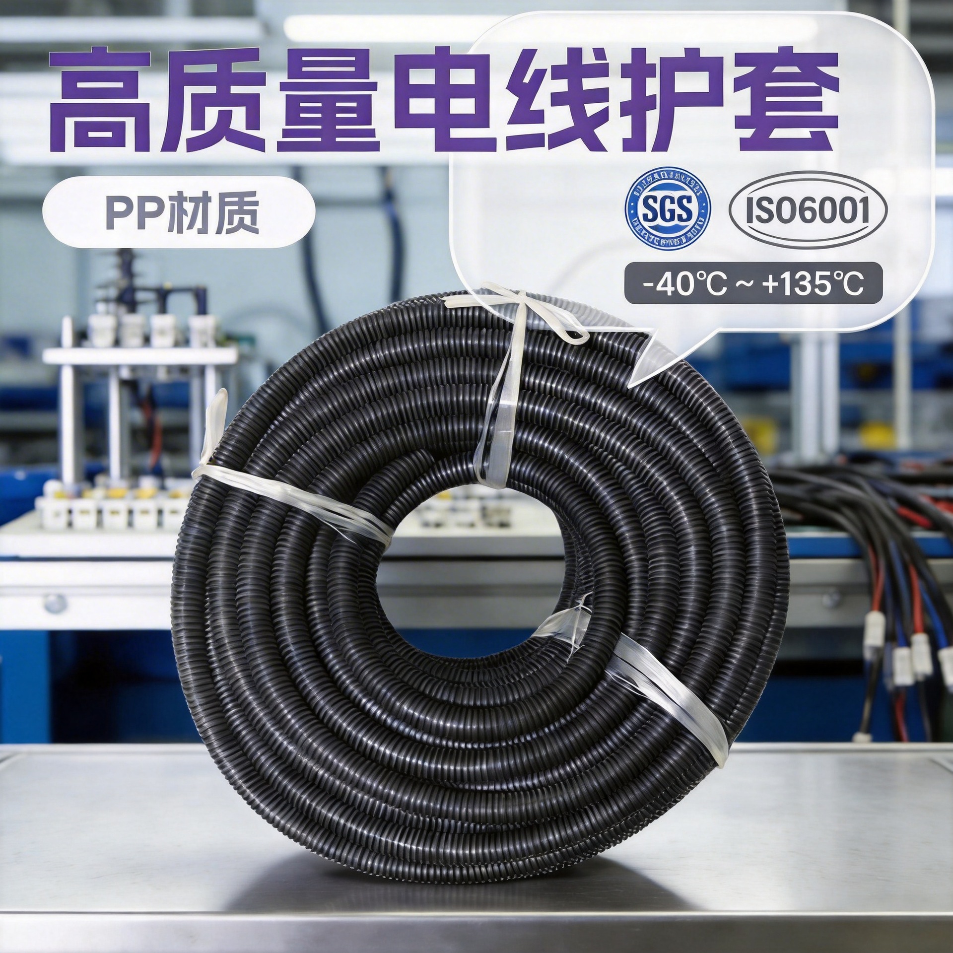 pvc管汽车线束管高质量电线电缆护套管螺旋管波纹管耐高温软管