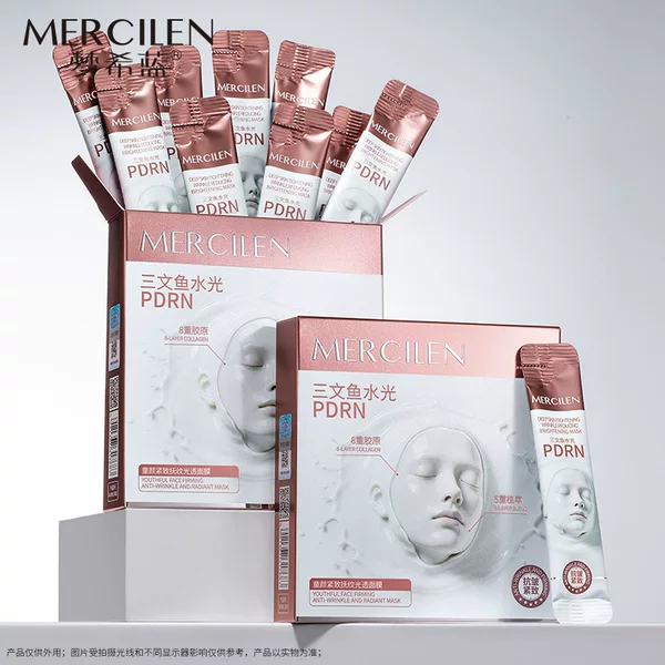 Mercilen Dream Blue Youthful Skin Firming and Wrinkle Smoothing Radiance Mask Hydrating, Moisturizing, and Soothing Disposable Sleeping Mask