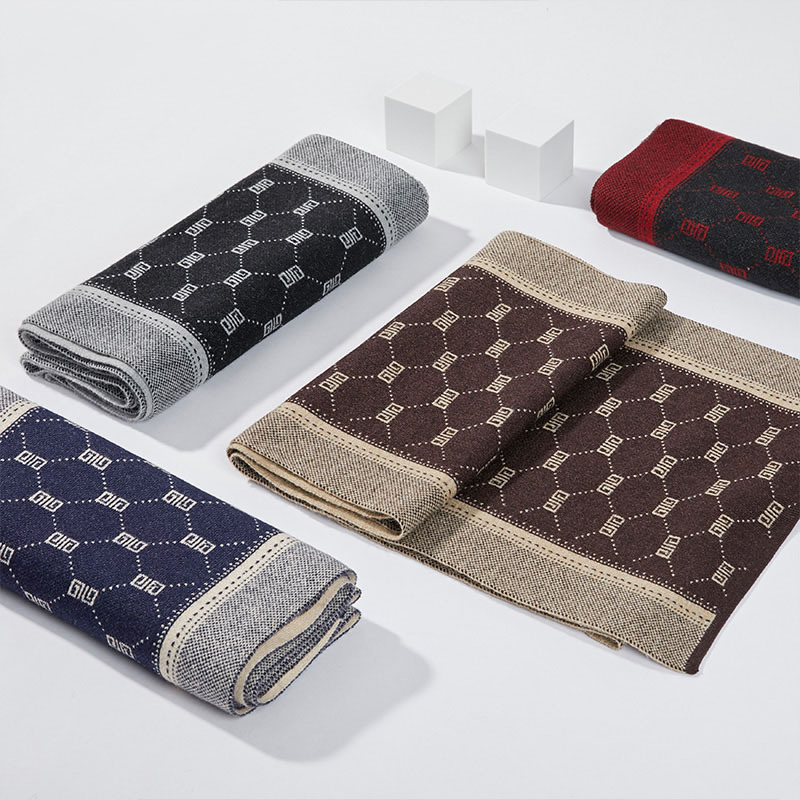 Sciarpa invernale nuova versatile edizione coreana scozzese da uomo in lana lavorata a maglia con nappa lunga stile giovani_voghion.com