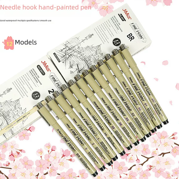 Sakura with needle tube drawing pen waterproof quick-drying oily black Gouline pen solid art painting pen wholesale