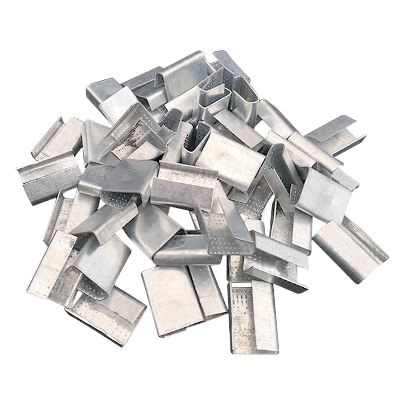 Fábrica al por mayor hecha a mano de plástico hebilla de acero galvanizado hebilla de embalaje de chapa de hierro hebilla de embalaje de la correa de acero de plástico 1608PET