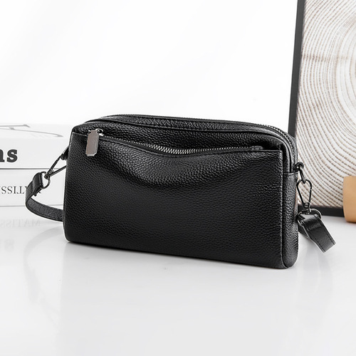 Genuine leather crossbody bag for women, first layer cowhide 2024 new style fashionable shoulder small bag, versatile large capacity soft leather bag for women