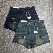 档口实拍图片复杂工艺款ins辣妹牛仔热裤女高腰夏季年新款女3368